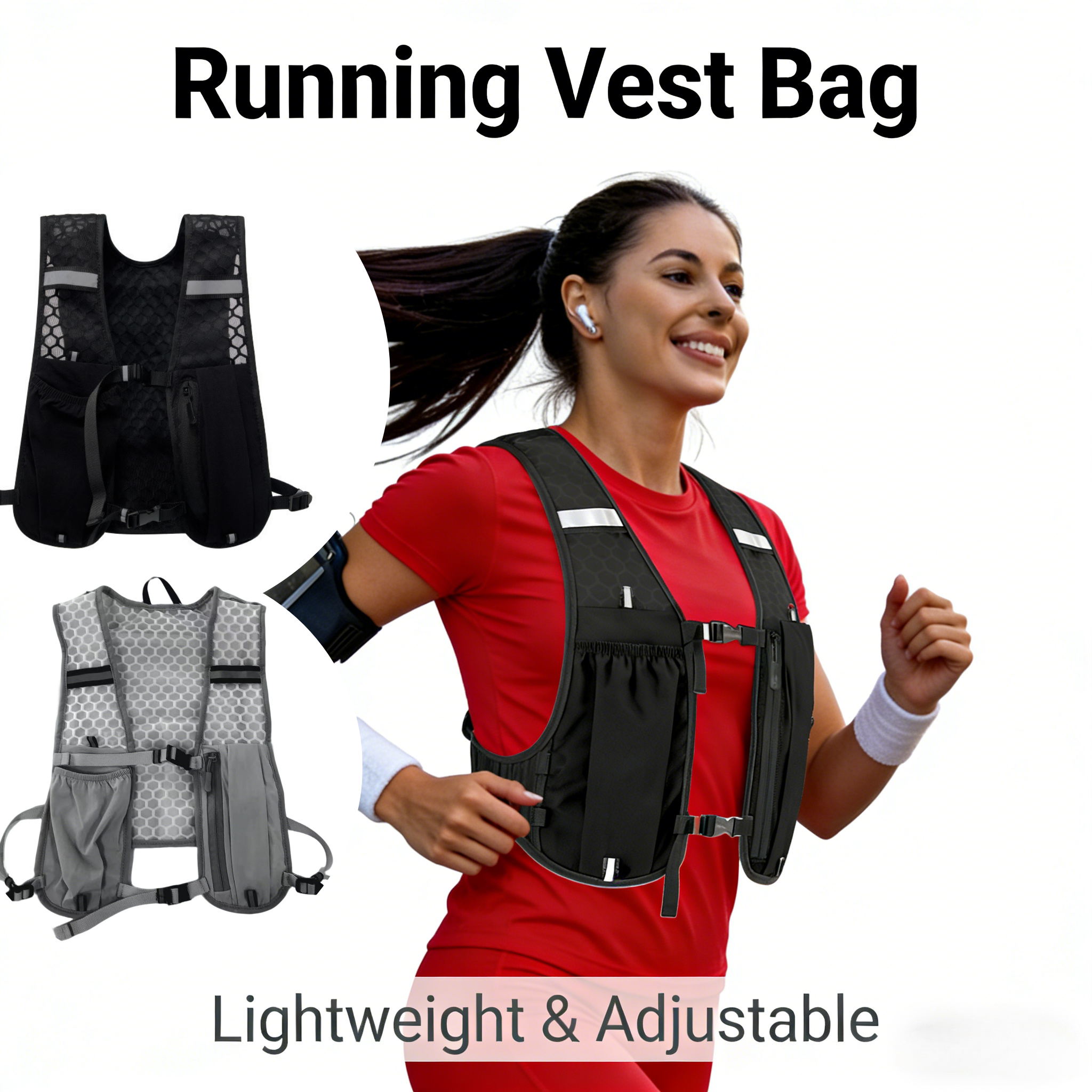 Running Gear For Your Phone - Reflective Lightweight Running Vest for Biking
