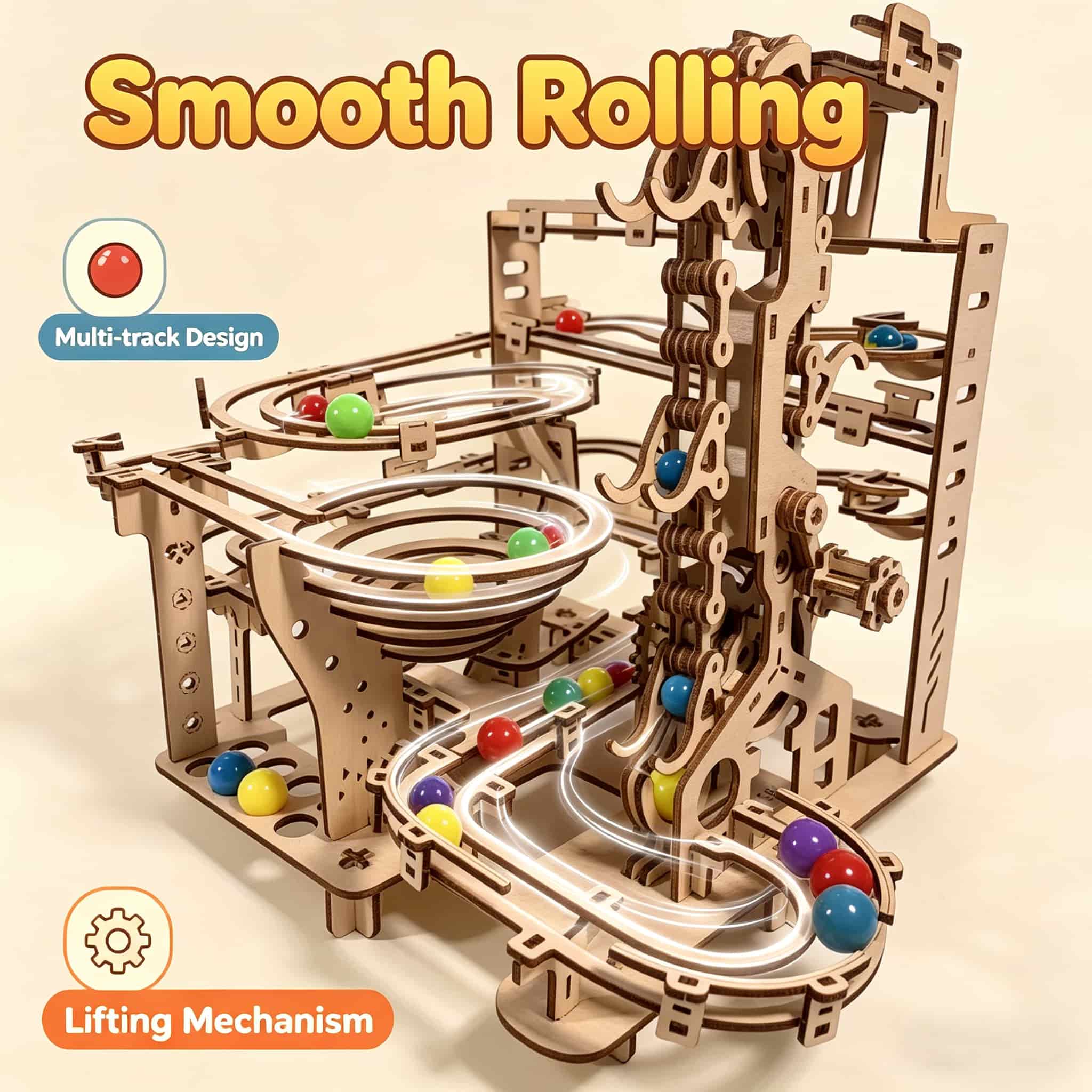 Mechanical Marble Run 3D Woode - Running Gear Gifts avaliação e preço