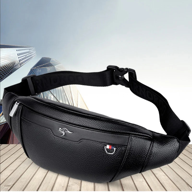Business Leather Waist Bag Mul - Running Gear Backpack avaliação e preço