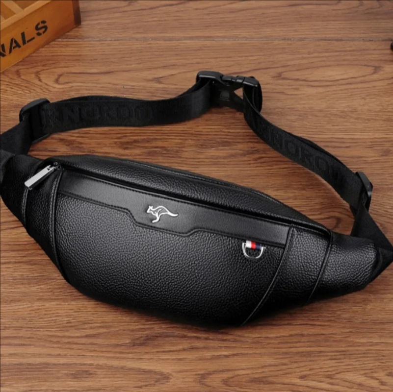 Business Leather Waist Bag Mul - Running Gear Backpack avaliação e preço