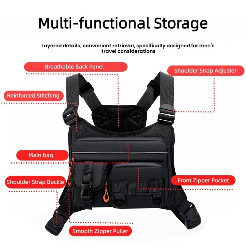 Men's Chest Bag And Motorcycle - Running Gear Backpack avaliação e preço