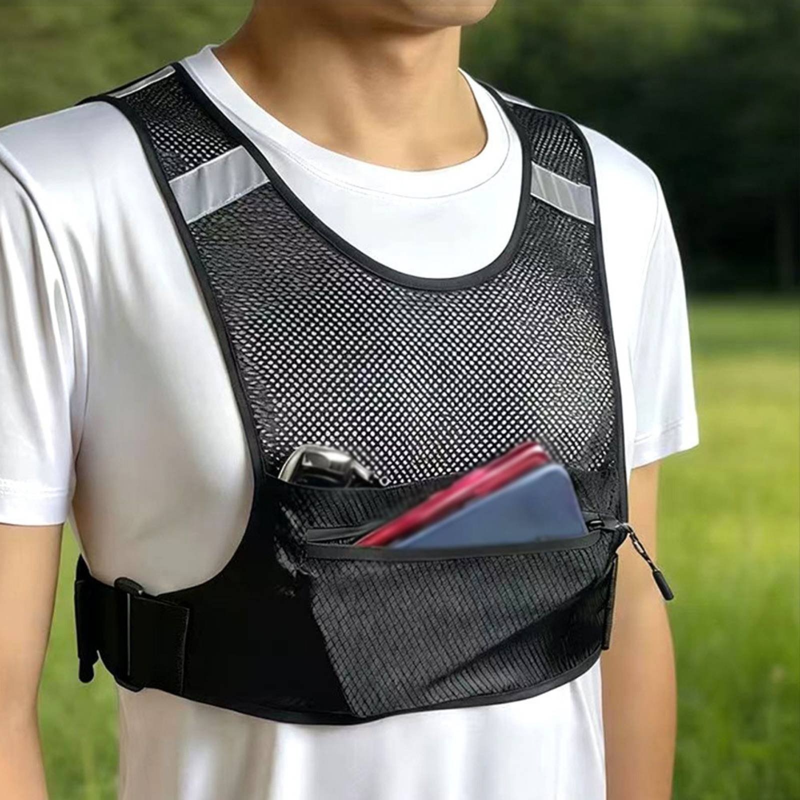 Reflective Running Vest Lightw - Running Gear For Your Phone avaliação e preço