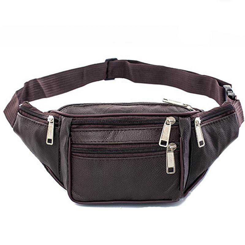 Leather Men Waist Chest Bag Th - Running Gear Bag avaliação e preço