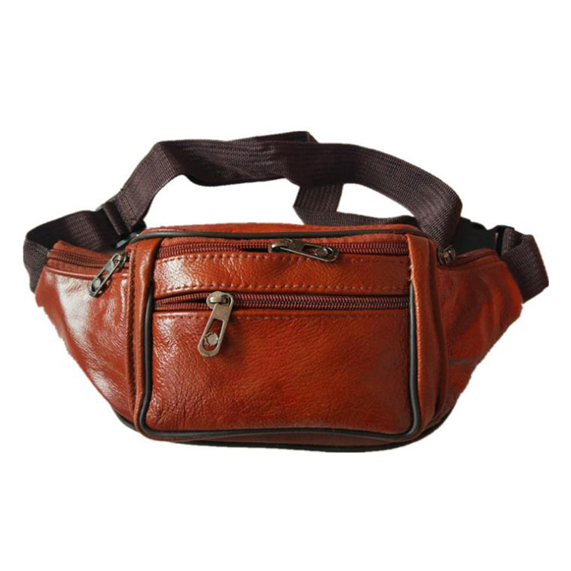 Leather Men Waist Chest Bag Th - Running Gear Bag avaliação e preço
